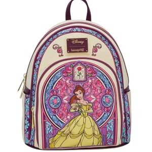 Loungefly Disney Beauty & the Beast Belle Stained Glass Portrait Mini Backpack